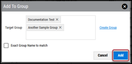 Add Application to Group - Add Button Location